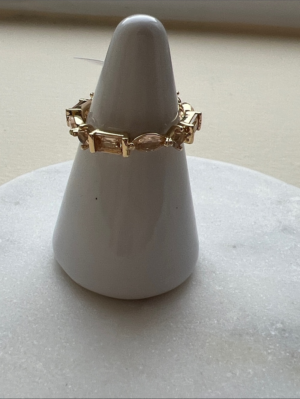 bp Gold Link Crystal Accent Ring